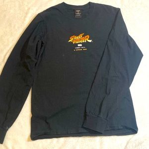 Street Fighter logo black long sleeve shirts.
